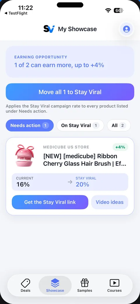 Stay Viral app showcase screen