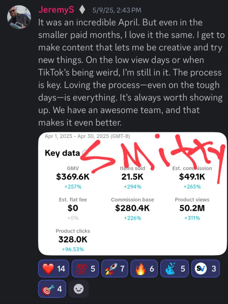 Creator win shared in the Stay Viral community
